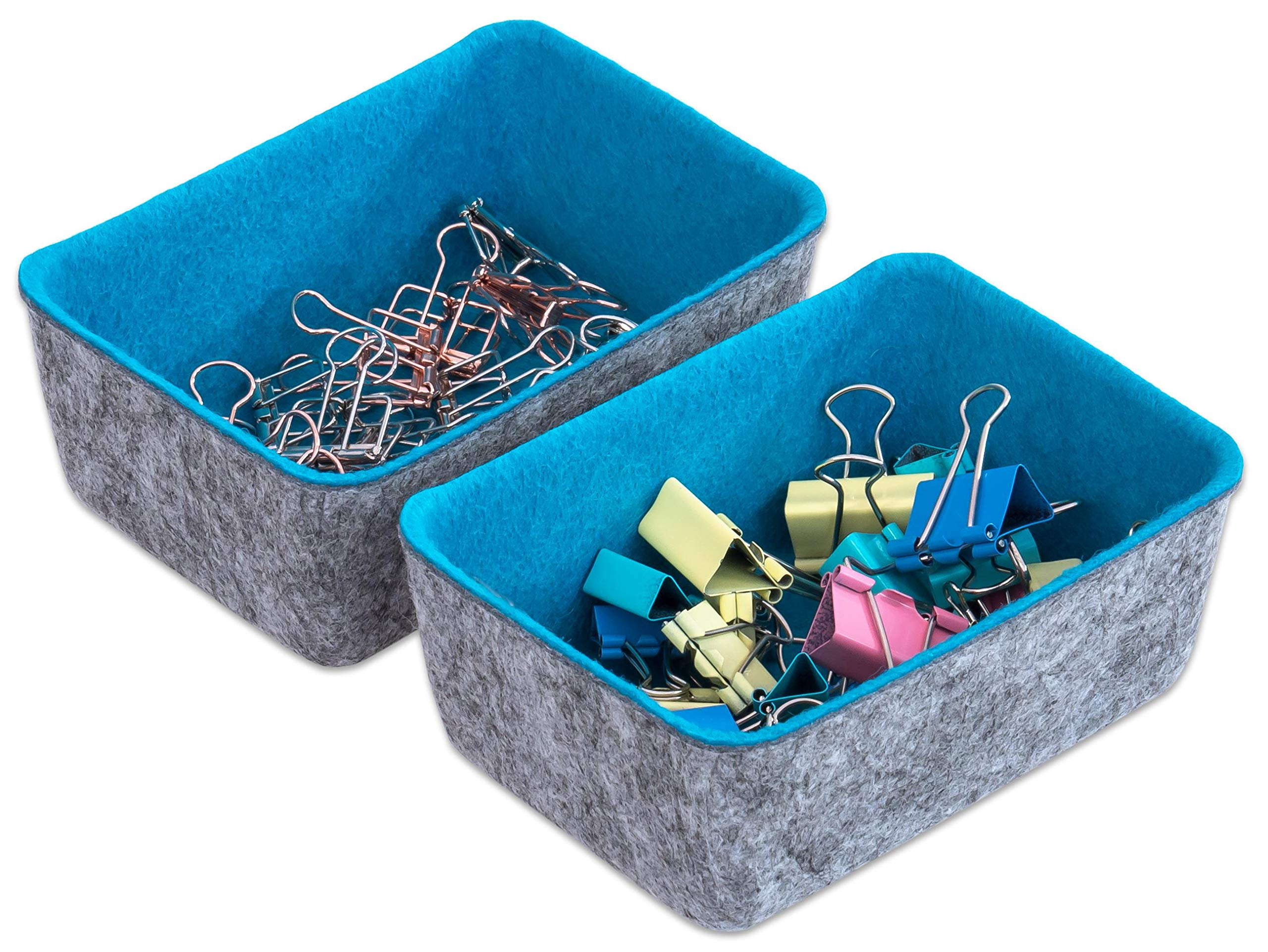 Betzold - Filzschalen-Set 7-teilig türkis - Aufbewahrungs-Boxen Filzkörbe
