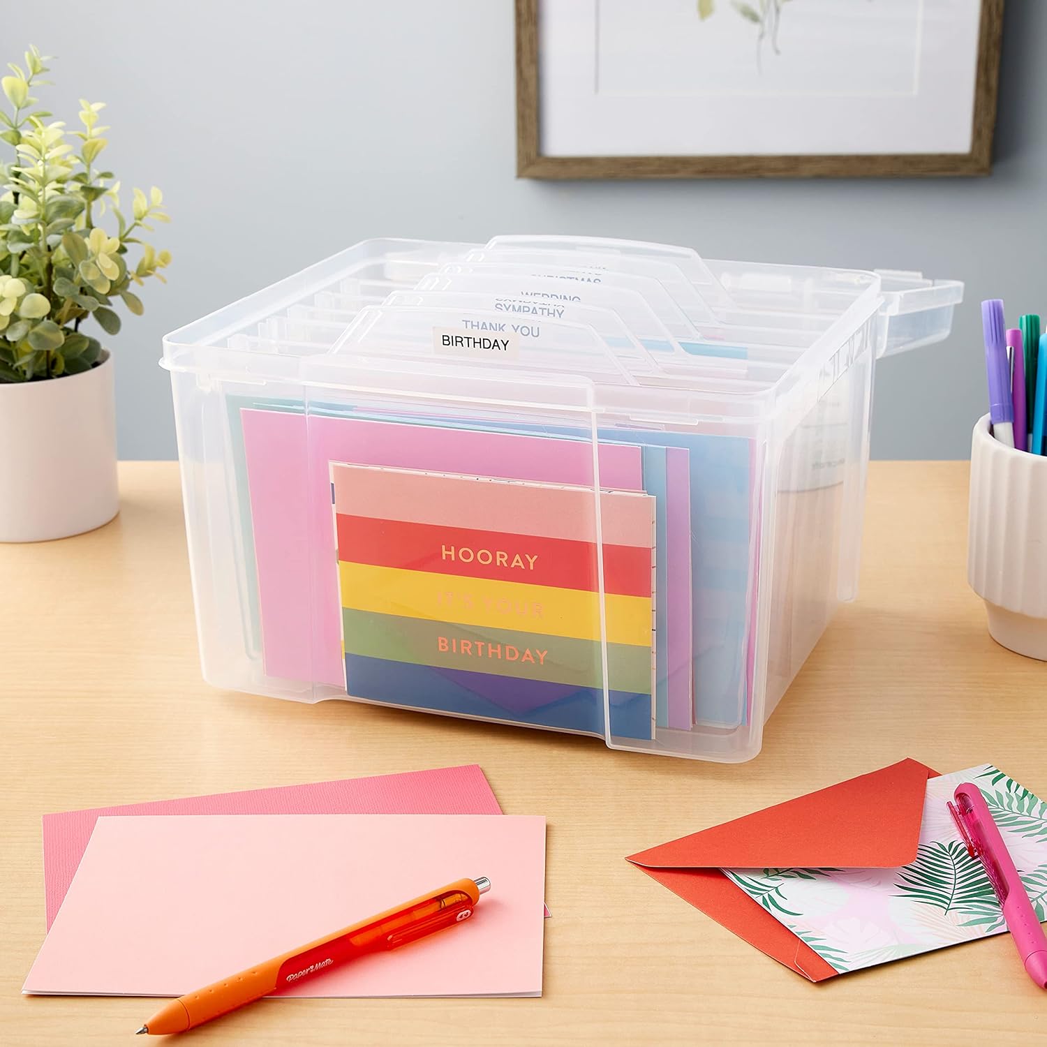 Simply Tidy Greeting Card & Craft Keeper - Acid Free Storage Organizer for Cards, Pictures, Envelopes, and Arts & Crafts - Bulk 6 Pack