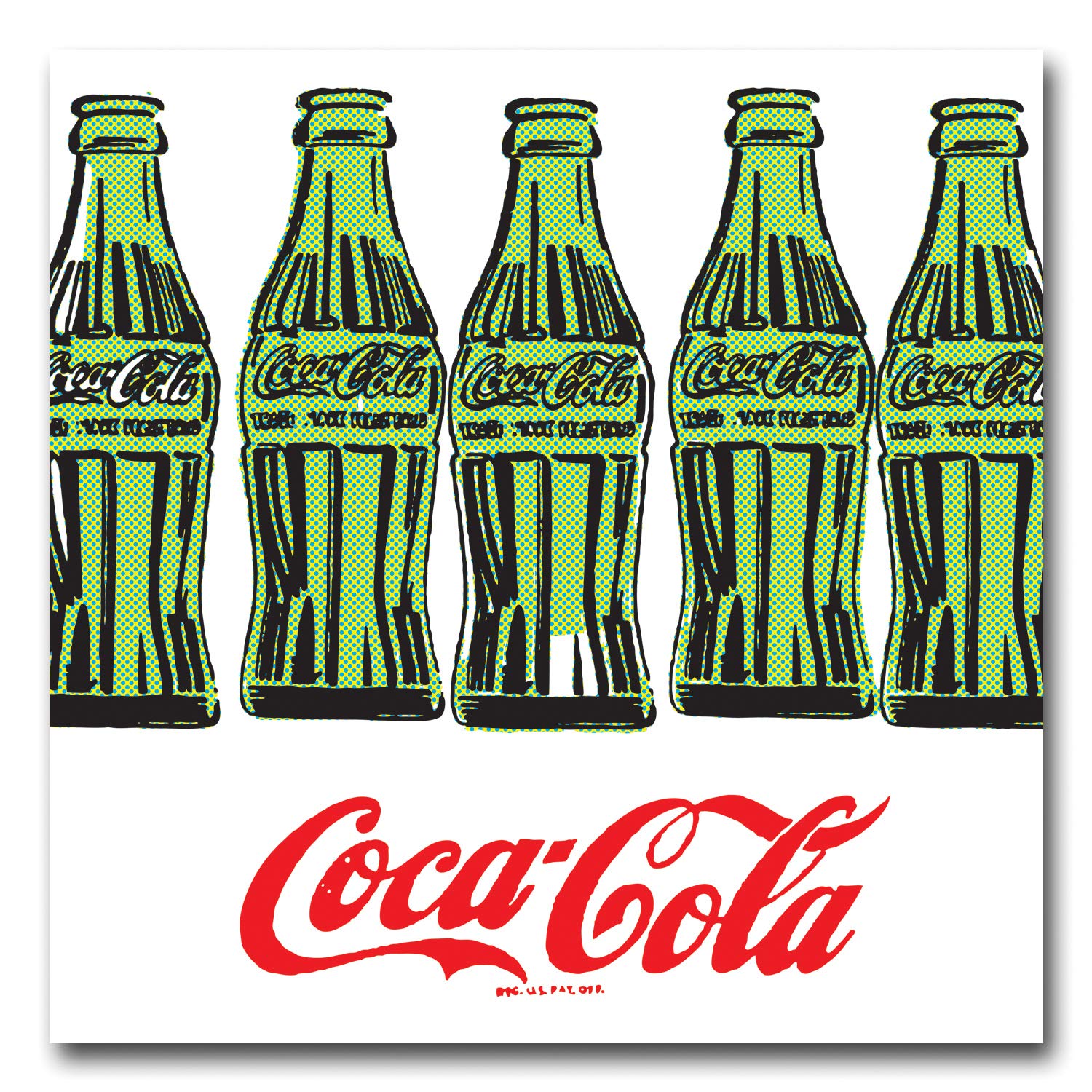 Coca Cola Bottles Andy Warhol Canvas Art Print 50cm x 50cm. Classic Soda Bottle Pop Art