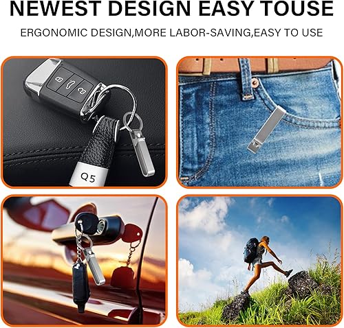 Miniatura 6 de Llavero mosquetón de titanio, clip de cierre para cinturón, resistente EDC, ganchos de liberación rápida con llavero para exteriores (0.472 pulgadas)