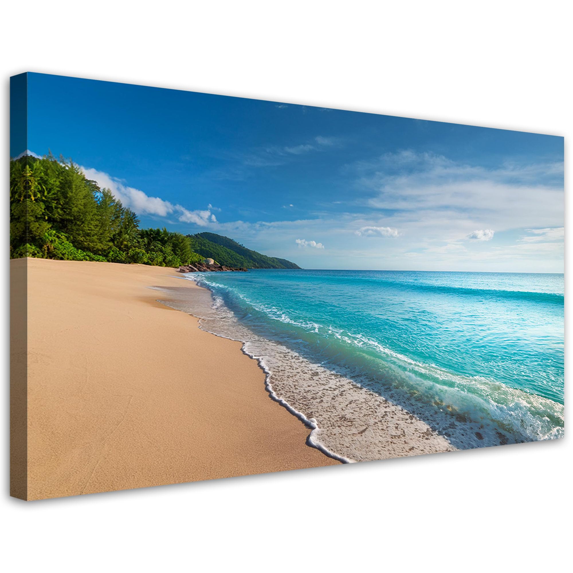 Feeby Stampe Da Parete - Quadri Soggiorno - Paesaggio marino tropicale - 120x60 cm - Decorazioni Camera Da Letto