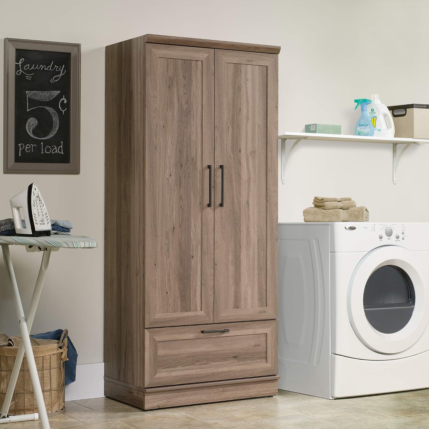 Sauder Homeplus Wardrobe, Salt Oak finish
