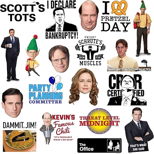 Miniatura 4 de The Office Variety - Paquete variado de 50 calcomanías de vinilo grandes de lujo, para laptop, botella de agua, álbumes de recortes, tableta,