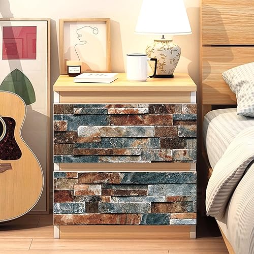 Miniatura 6 de Papel tapiz de ladrillo para despegar y pegar, papel tapiz autoadhesivo de ladrillo de 17.5 x 480 pulgadas, papel de pared de ladrillo sintético,