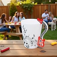 Vista 6 de Taza de guitarra, taza de café de guitarra, regalo para guitarristas músicos, taza de guitarra de 13.5 onzas, regalos para amantes de la música