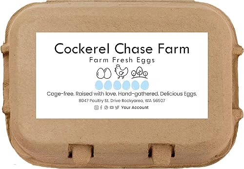 Miniatura 14 de Havongki 100 hojas – VOL.2 – Etiquetas personalizadas para cartón de huevos de 4 x 2 pulgadas, calcomanías adhesivas de huevos frescos de granja