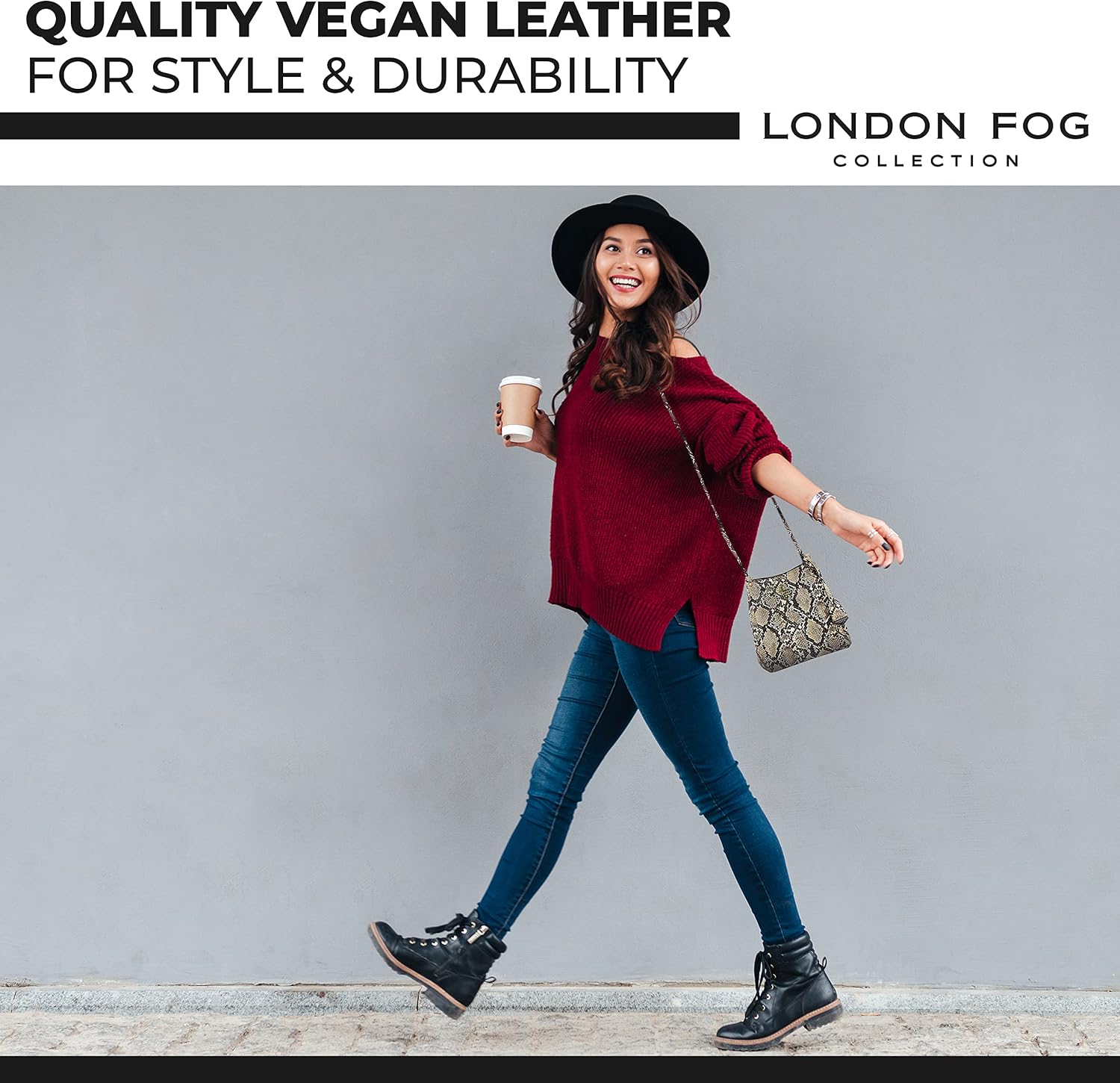 LONDON FOG COCO Shoulder Bag for Women, Vegan Leather Handbags