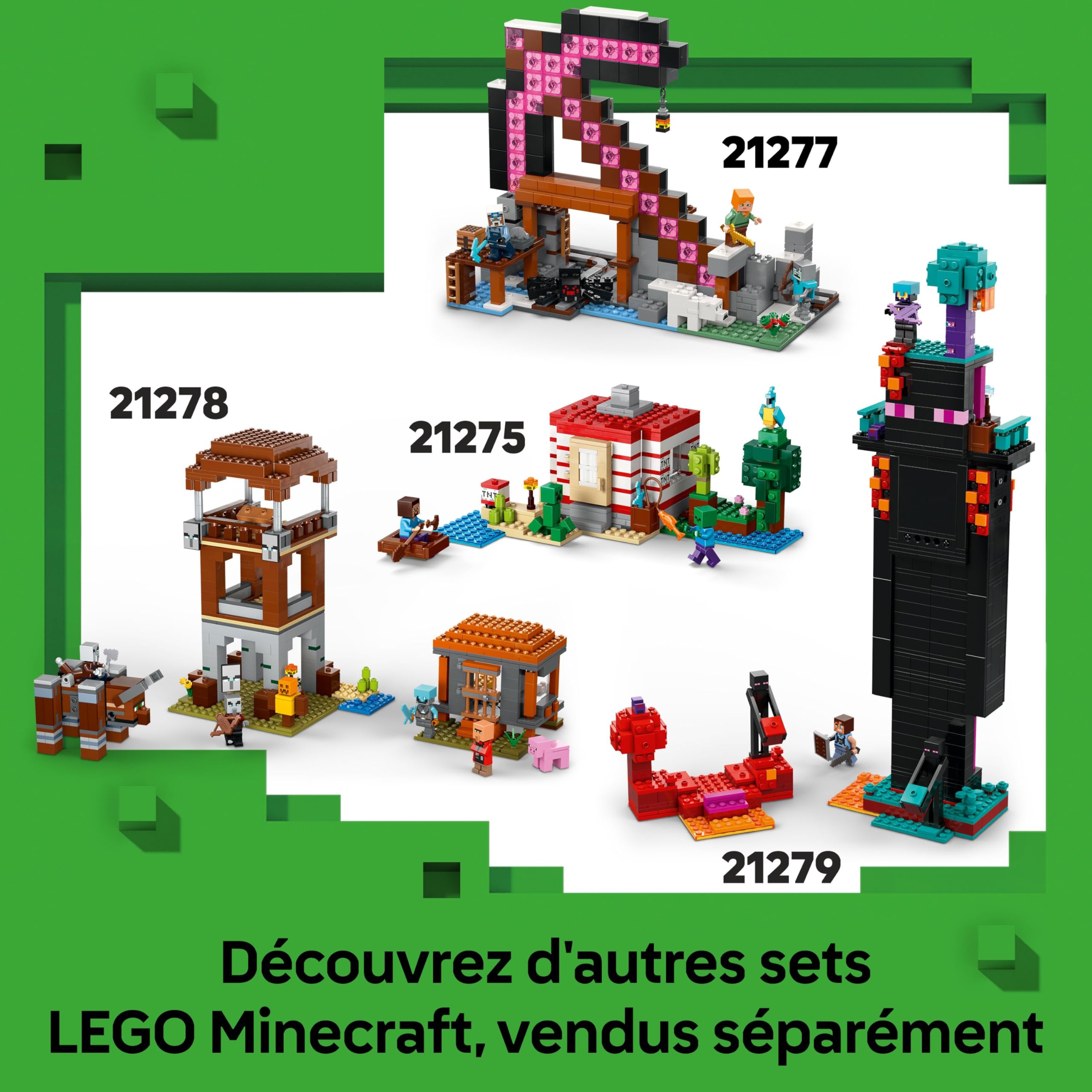 LEGO Minecraft La Rencontre avec Le Warden - Jouet Interactif avec Minifigurine, Figurine de Mob & Fonction TNT Chute de Rocher - Cadeau Collector pour Gamer, Garçon ou Fille dès 7 Ans 21274