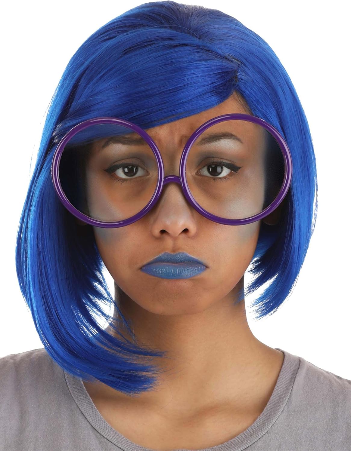 Disney Inside Out Sadness Costume Glasses - Large Circular Lenses and Plastic Frames