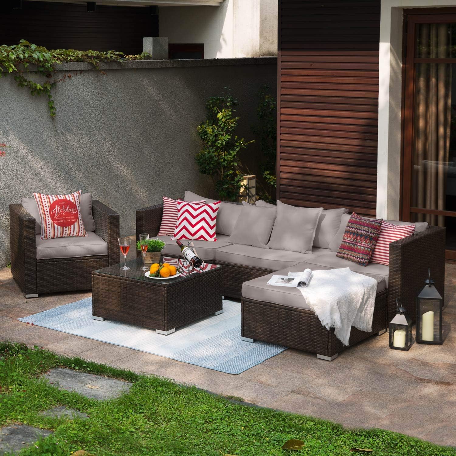 Tribesigns 6 Pieces Patio Furniture Sofa Set, Outdoor