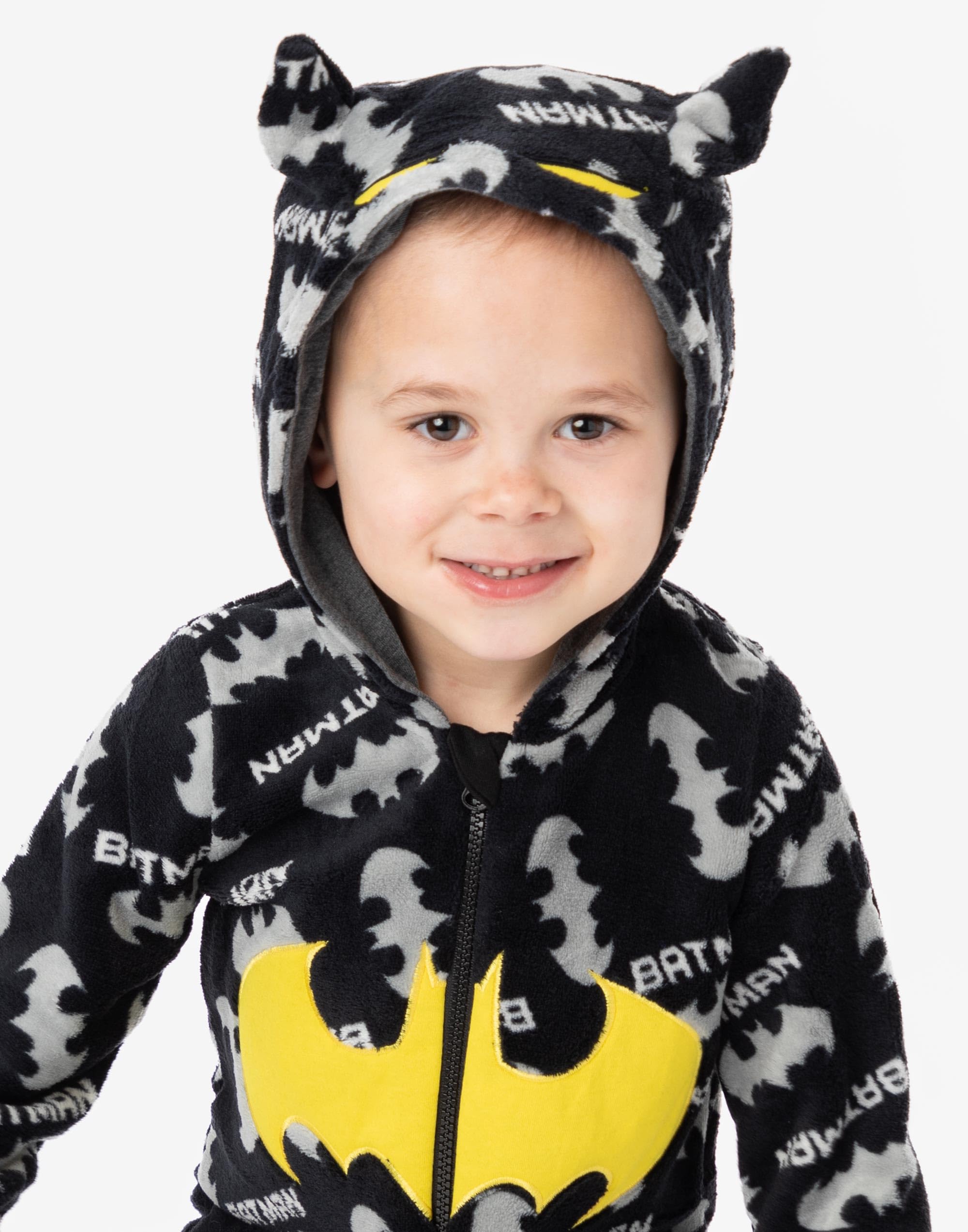 DC Comics Batman Onesie Pigiama Boys Boys Bambini Dark Knight Cavaliere Nero PJ