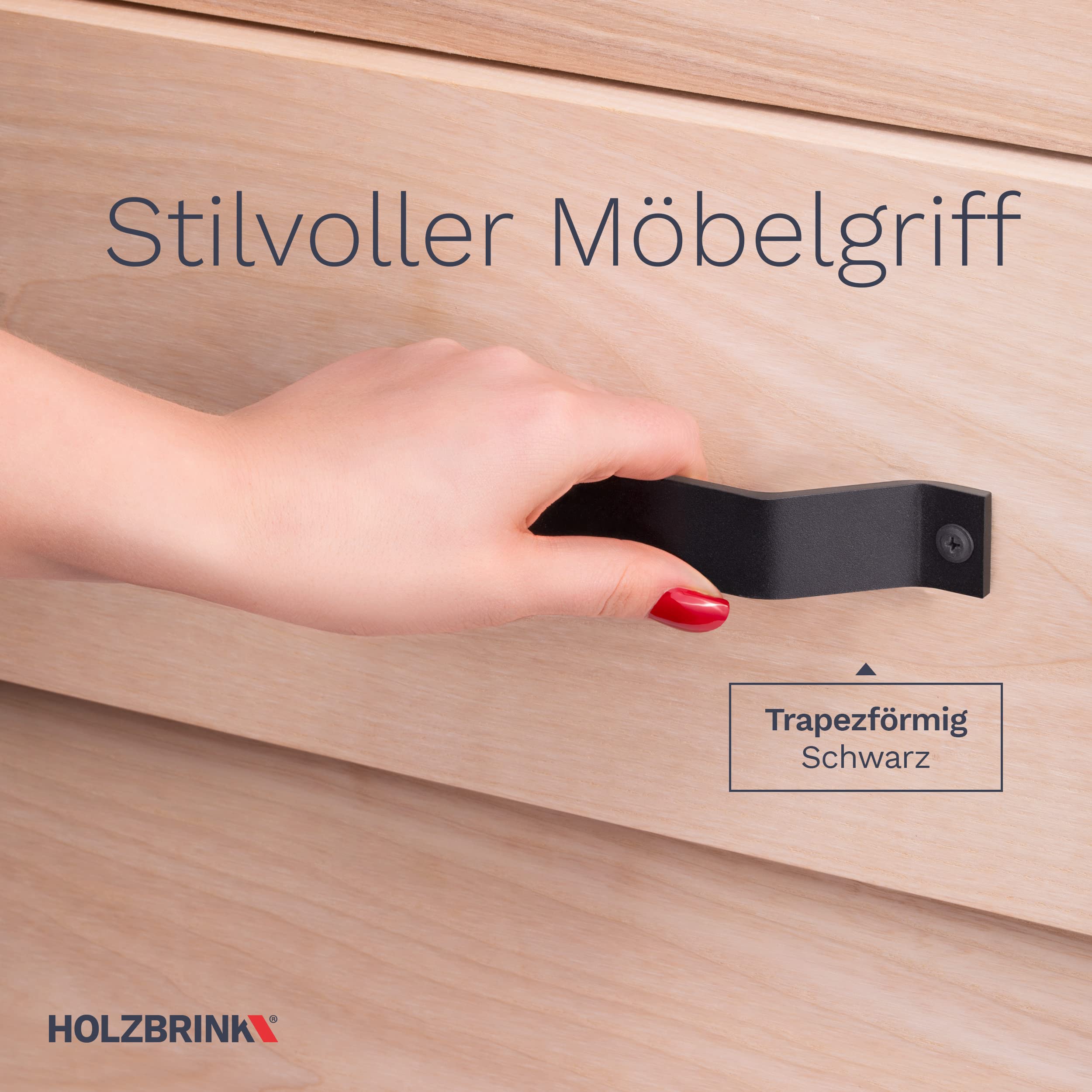 HOLZBRINK Manija de la puerta de granero, armarios, trapezoidal, tirador para muebles DIY, Blanco, 160mm, 6 piezas, HLMG-01-160-9016