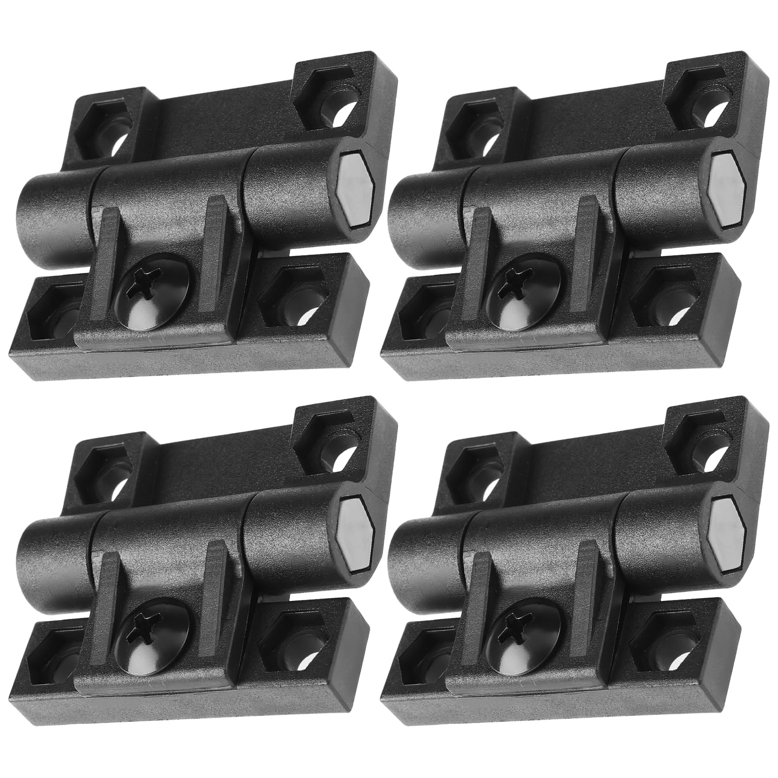 The Lord of the Tools 4 Bisagras de Plástico Negro de 36 X 42 Mm con Par Ajustable para Puertas de Armarios Y Cajas de Almacenamiento de Madera.