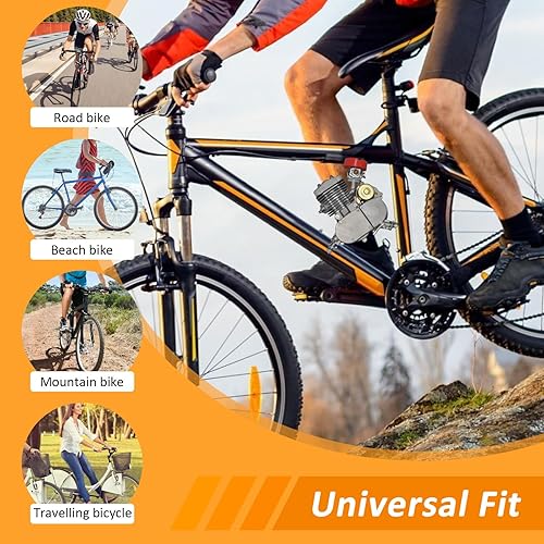 Miniatura 6 de Kit de motor de bicicleta de 80 cc mejorado, kit de motor de bicicleta de 2 tiempos con computadora digital con cable, kit de motor de gasolina con