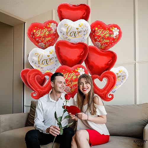 Miniatura 3 de KatchOn, Globos de corazón rojo con texto en inglés "I Love You", 18 pulgadas, paquete de 12 Decoraciones para el día de San Valentín
