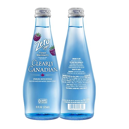 Miniatura 4 de Clearly Canadian Zero Sugar Forest - Bebida de agua con gas Blackberry, cero azúcar y cero calorías. 1 caja (12 botellas x 11.0 fl oz)