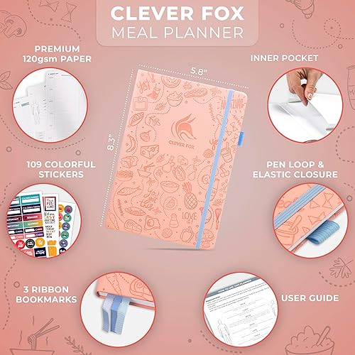 Miniatura 8 de Clever Fox Agenda semanal de comidas, diario de preparación de comidas semanal y diario con listas de compras y comestibles para planificación de