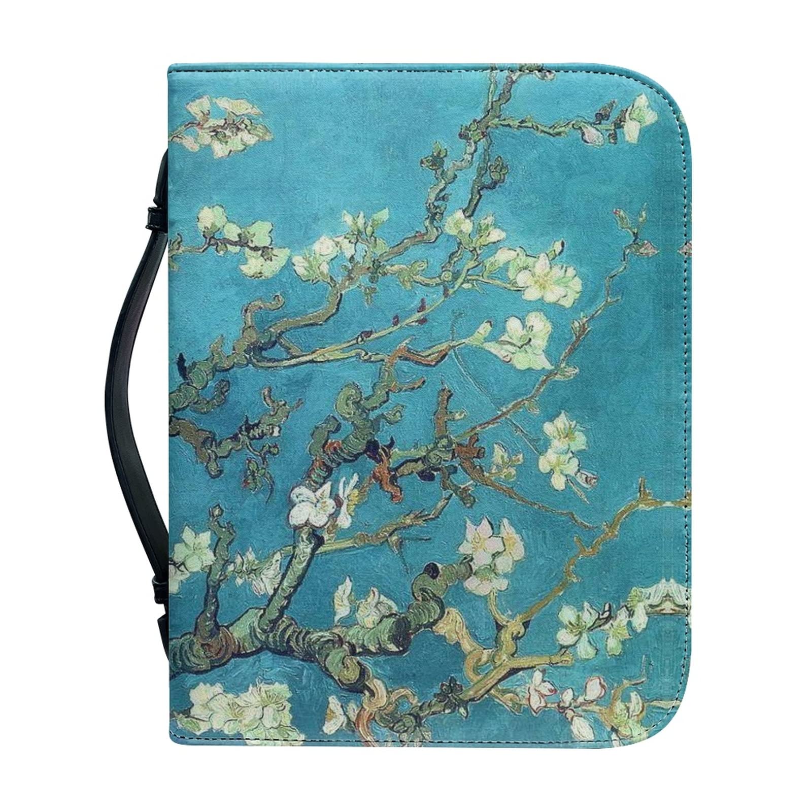 Kuiaobaty Almond Bloom - Funda de piel suave para libro de Biblia, Van Gogh Art Novel Book con ranuras interiores para teléfono, bolígrafo