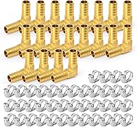Vista 15 de GASHER 2 piezas de púas de manguera de latón en T, accesorio de manguera de 3 vías (púa de manguera de 1,27 cm x 1,27 cm x 1,27 cm) con 6