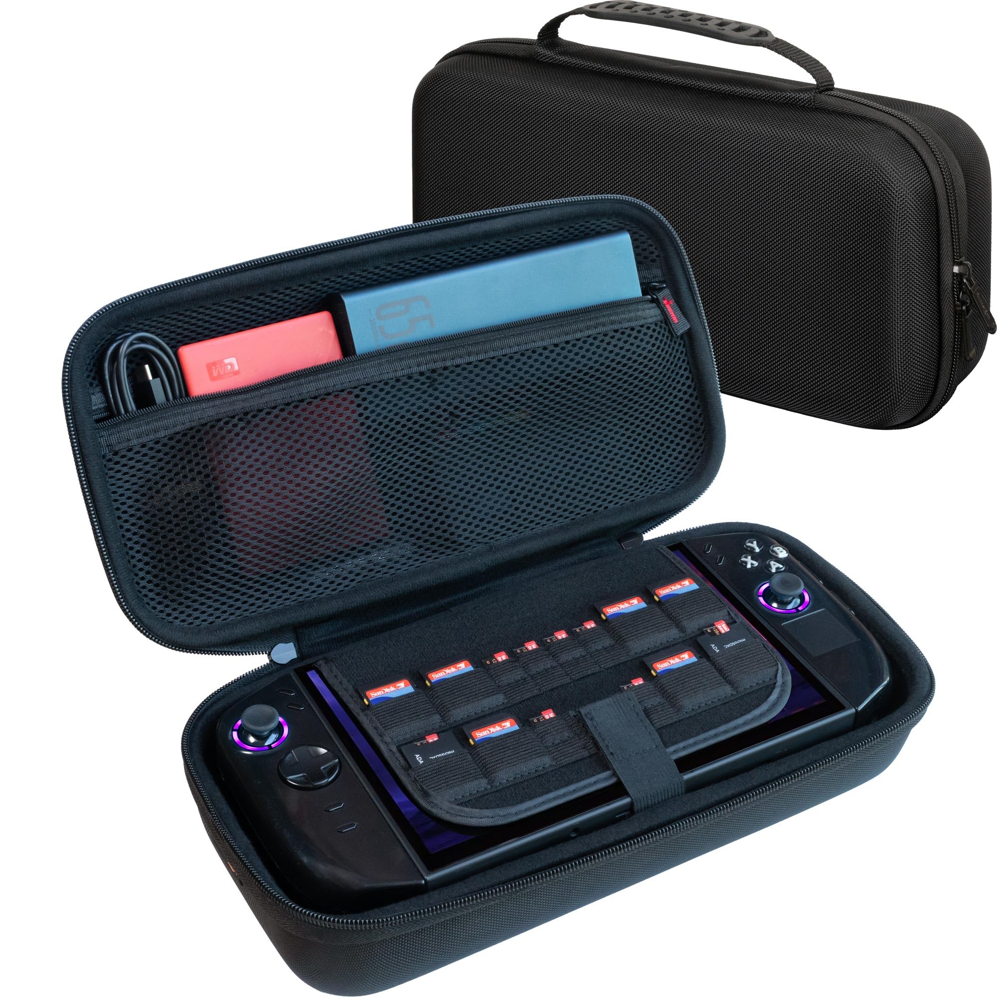 ButterFox Large Carrying Case Bag For Lenovo Legion Go 2 / Legion Go S/Legion Go Handheld, Fits Charger, 2 Accessories Compartments for Large 65W Battery Pack, Folding Keyboard and etc (Black)