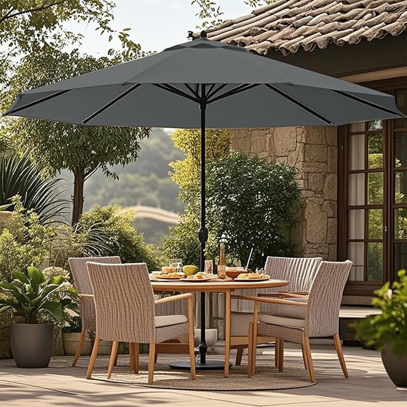 Générique Toile de Remplacement pour Parasol 8 Branches Housse de Remplacement pour Parasol de Jardin 2.7M Terrasse pour Jardin Cour Plage