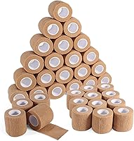 Vista 11 de 24 rollos de vendaje elástico autoadhesivo de 1 pulgada, vendaje cohesivo transpirable no tejido, envoltura veterinaria para perros, esguinces