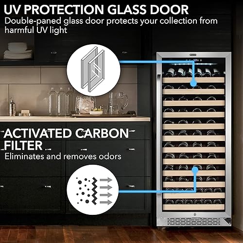 Miniatura 7 de Whynter BWR-1002SD 100 refrigerador incorporado o independiente de acero inoxidable de compresor de gran capacidad con estante para botellas
