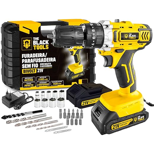 Furadeira e Parafusadeira 21V com Maleta
