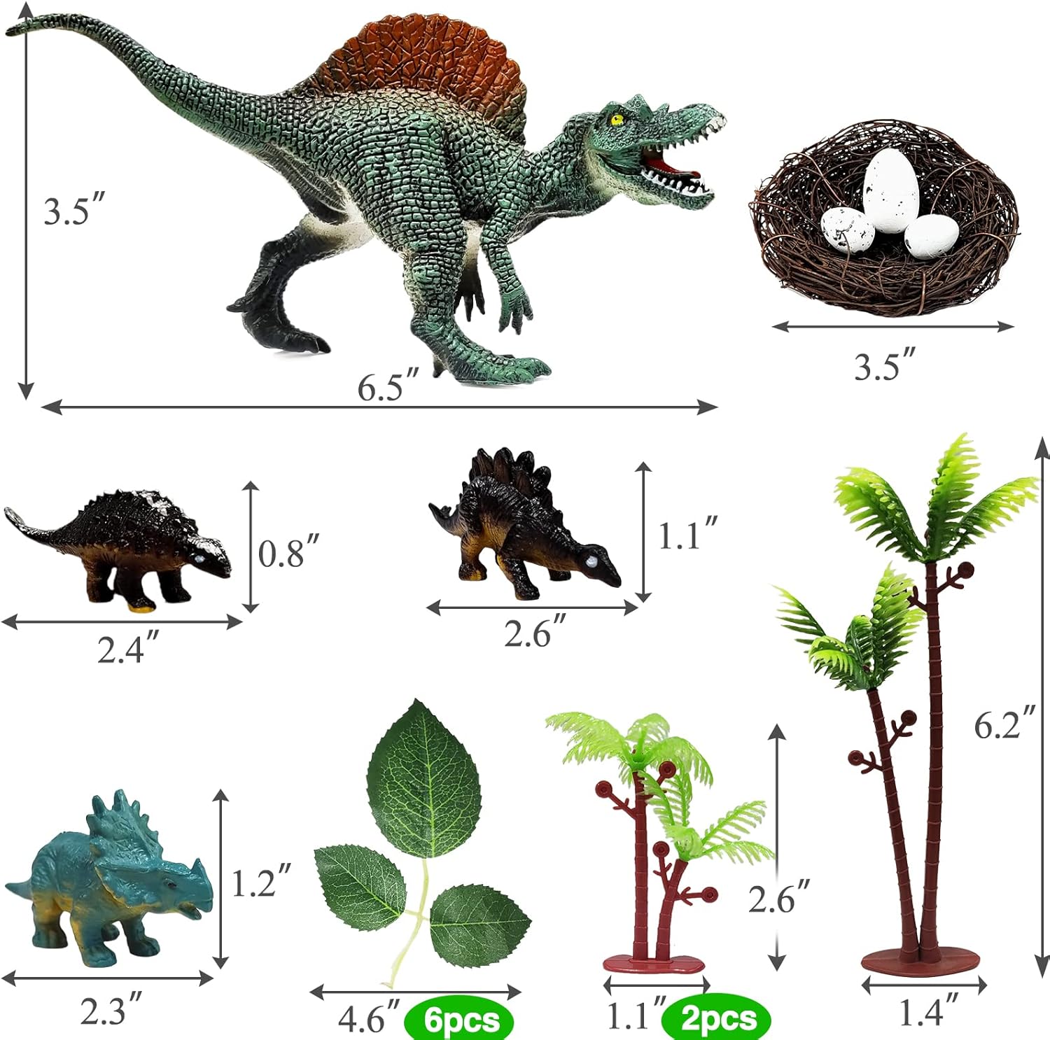 26 PCS Dinosaur Cake Toppers With Dinosaur Eggs, Leaves, Trees - Cake Decorations For Kids Birthday Party - Image 2