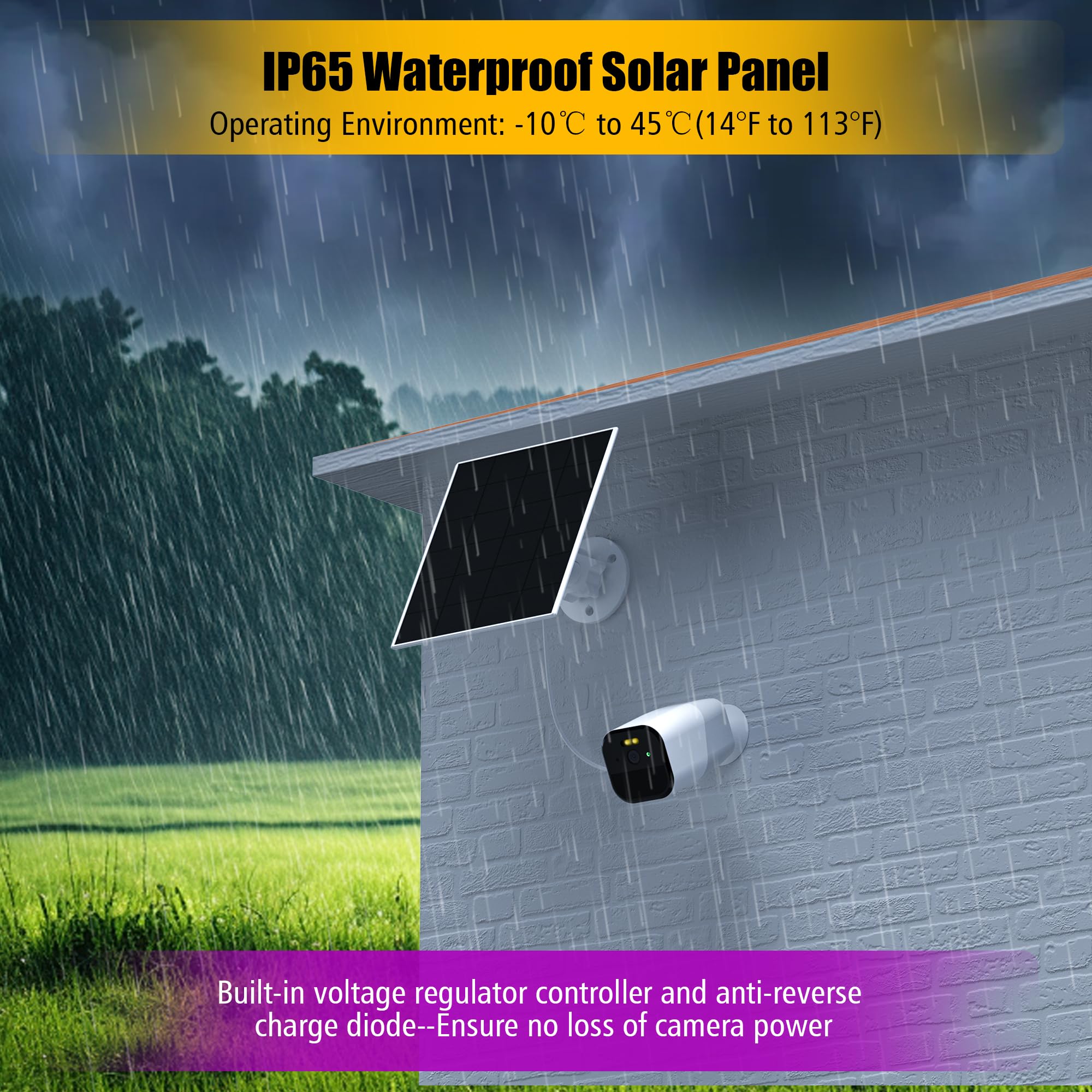 2x Solarpanel Für Eufy Kameras - 5W IP65 Wasserdicht Mit Micro USB