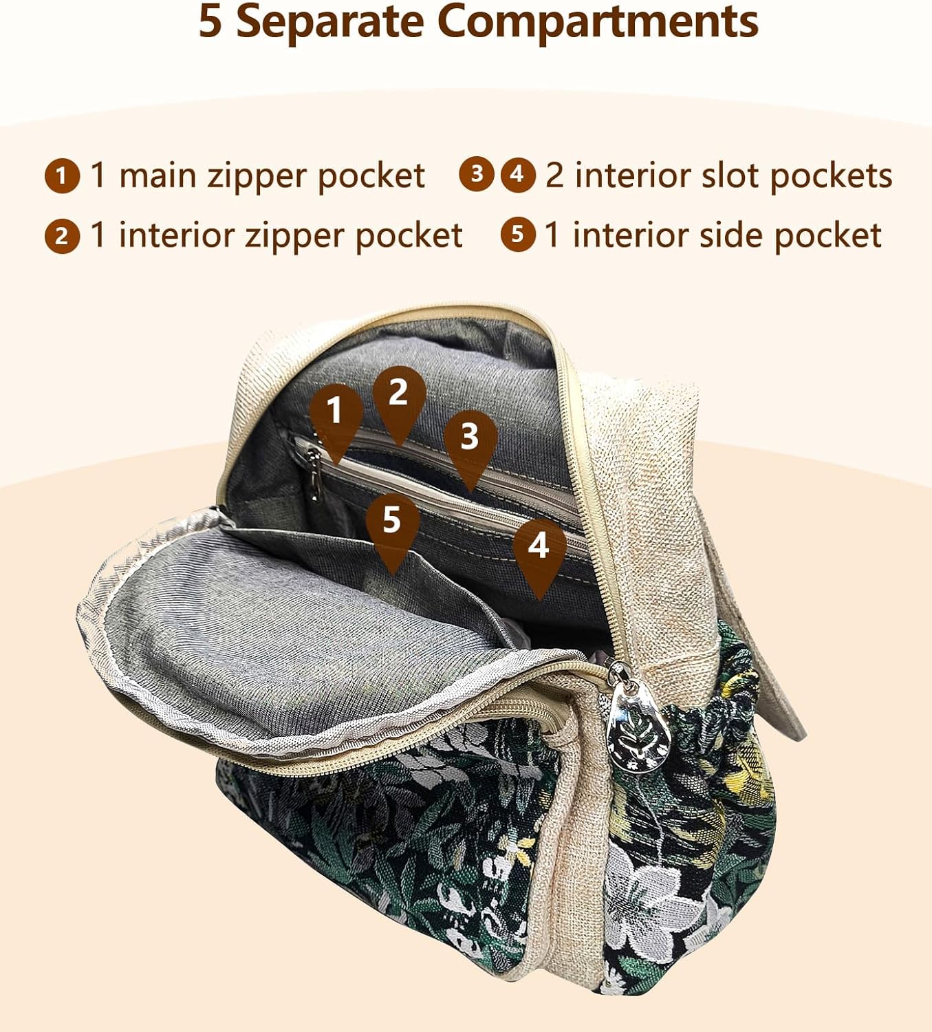 Cotton Small Backpack Purse Fashion Hand Knitting Mini Casual Chest Bag for Women(bud) - Image 7