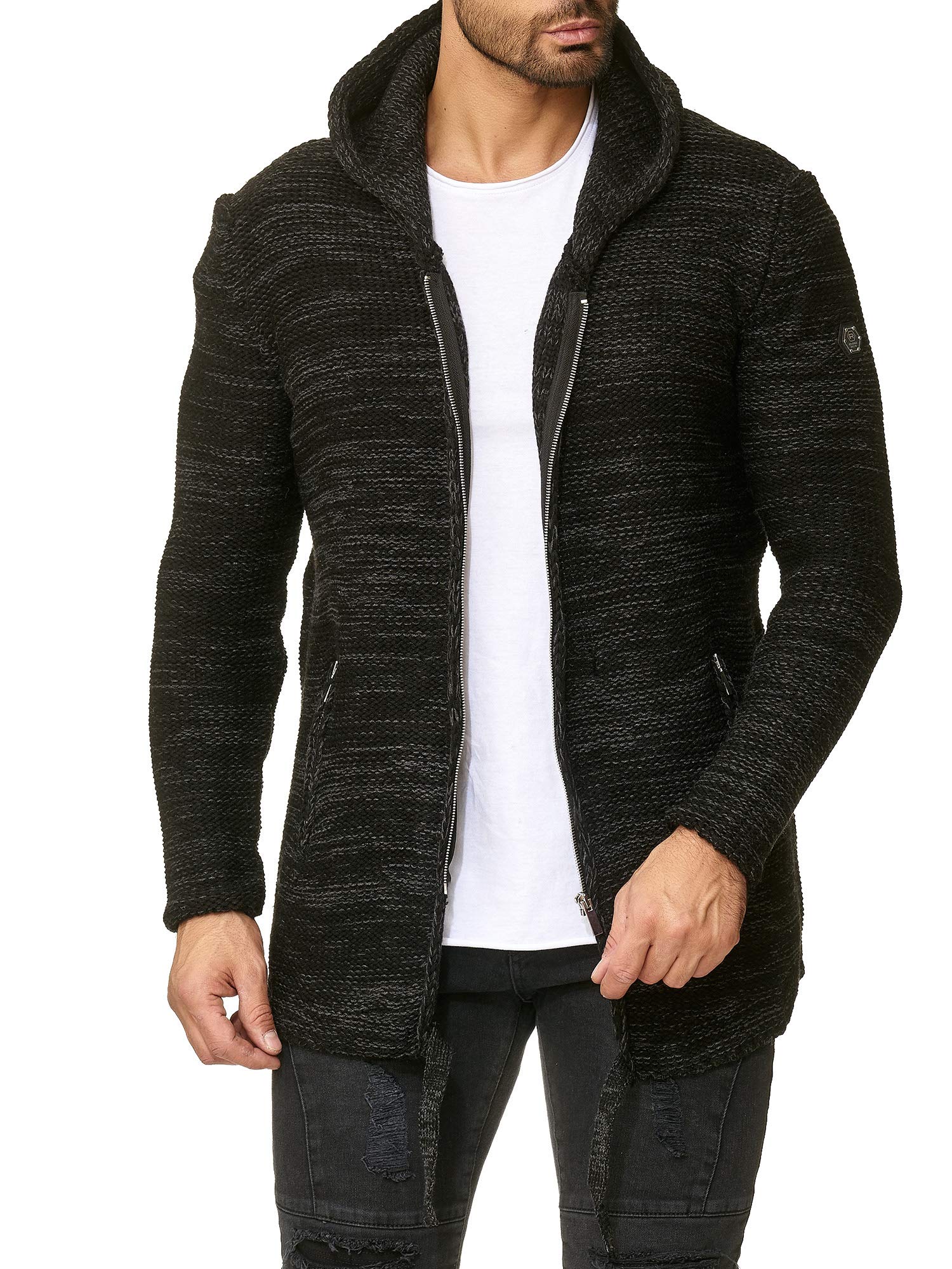 RED BRIDGE Hombres Cárdigan Sudadera con Capucha Invierno Chaqueta de Punto