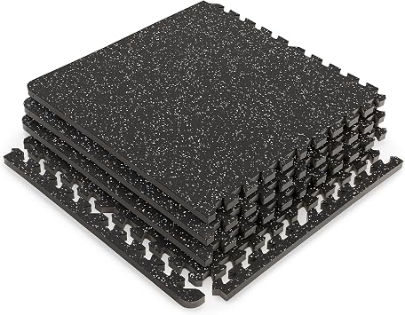 Marcy Interlocking Dual Density Rubber Top EVA Foam Home Gym Floor Mat for Exercise Equipment & Accessories MAT-40