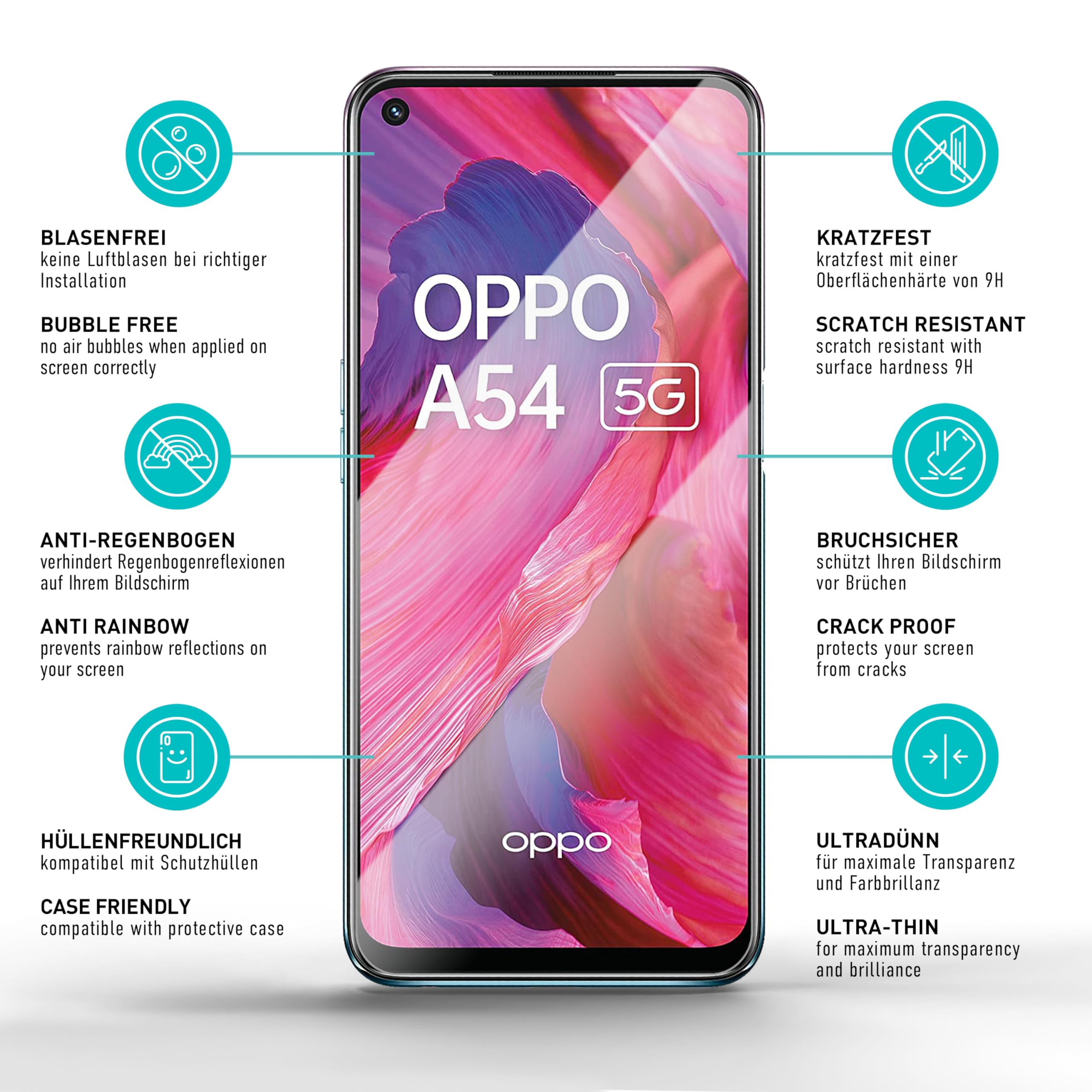 Pellicola Fotocamera Oppo A54 5G E A74 5G, In Vetro Temperato Ultra-resistente - Trasparente - Italiano - Foto 10