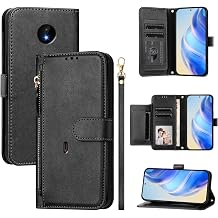 Compatible with Nokia C10 TA-1342 Case Cover,Compatible with Nokia C20 TA-1339 PU Leather Card Holder Wallet Flip Magnetic Closure Stand Black