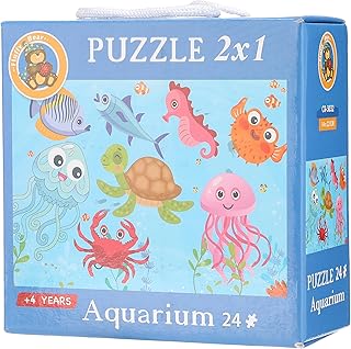 Fluffy Bear 2-In-1 Aquarium Puzzle 44-Piece Set boy toys, girl toys, birthday gift, Christmas gift, growth, fun, for kids.
