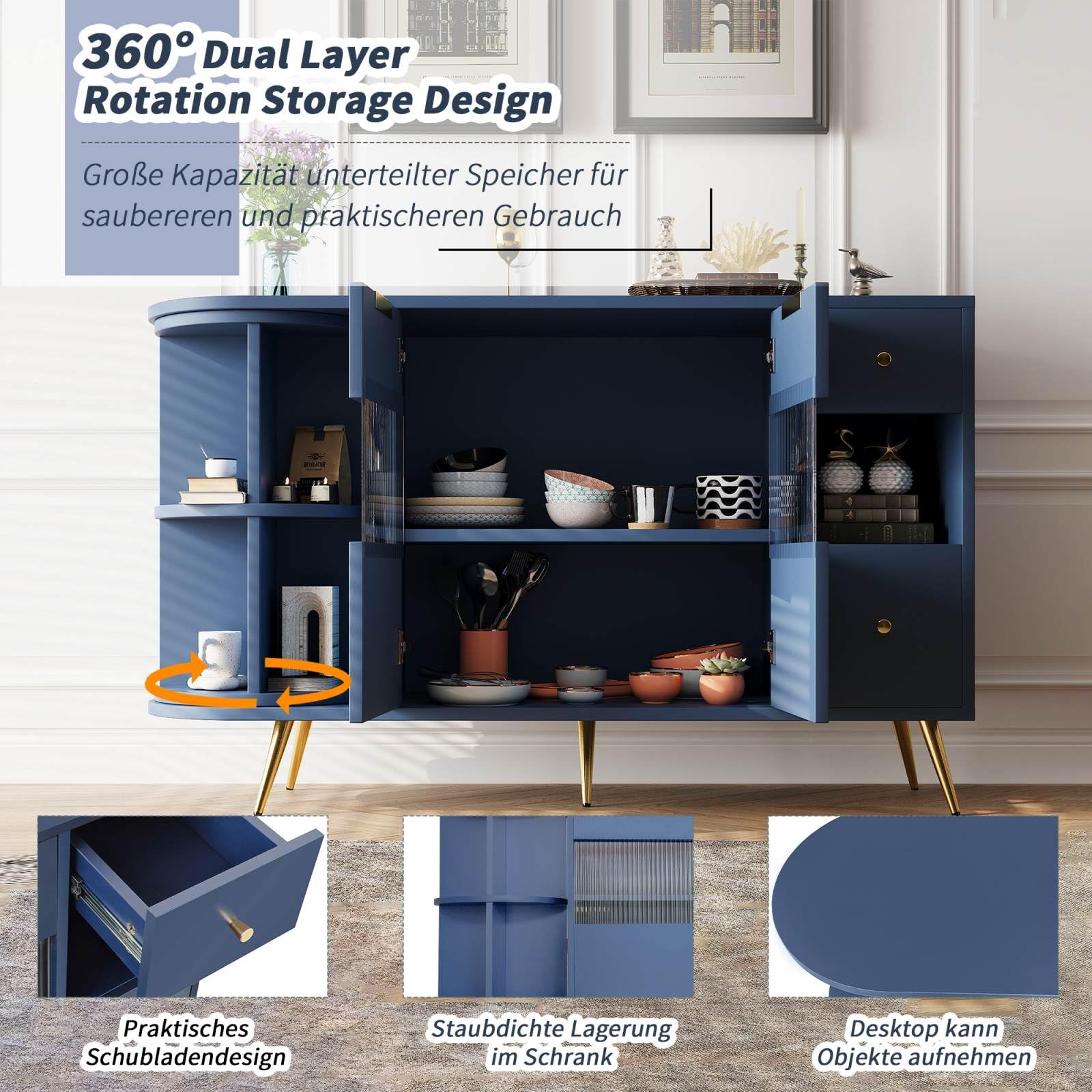 Vitrine Avec éclairage LED KOMHTOM – Armoire Vitrée Pour Collection, Rangement Salon, Bureau – Design Blanc Moderne