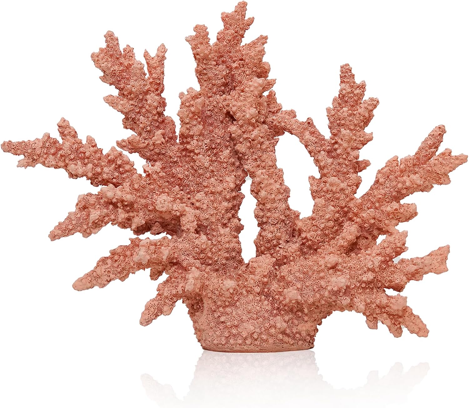 Coral Beach Decor, Artificial Resin Coral Reef Statue, Coastal Room Decor Beach Decorations for Home Bathroom Bedroom,Ocean Themed Decor for Office,Aquarium,13.5''Lx11''H, RB1007P, Pink