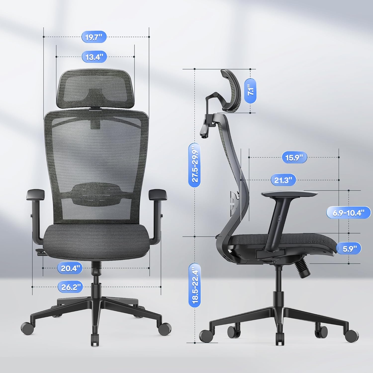 FLEXISPOT Classic Ergonomic Office Chair lumbar support adjustment