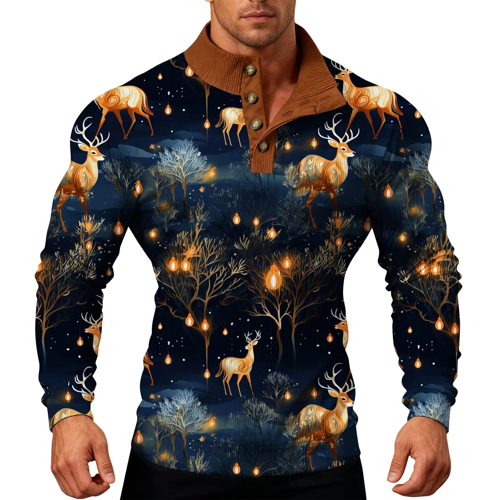 Ropa Protección Solar Sudadera con Capucha Estampado Navideño Completo, Patrones Festivos Clásicos, Tela Cómoda, Tus Atuendos Navideños Personalizada Trabajo Hombre Verano Cortavientos