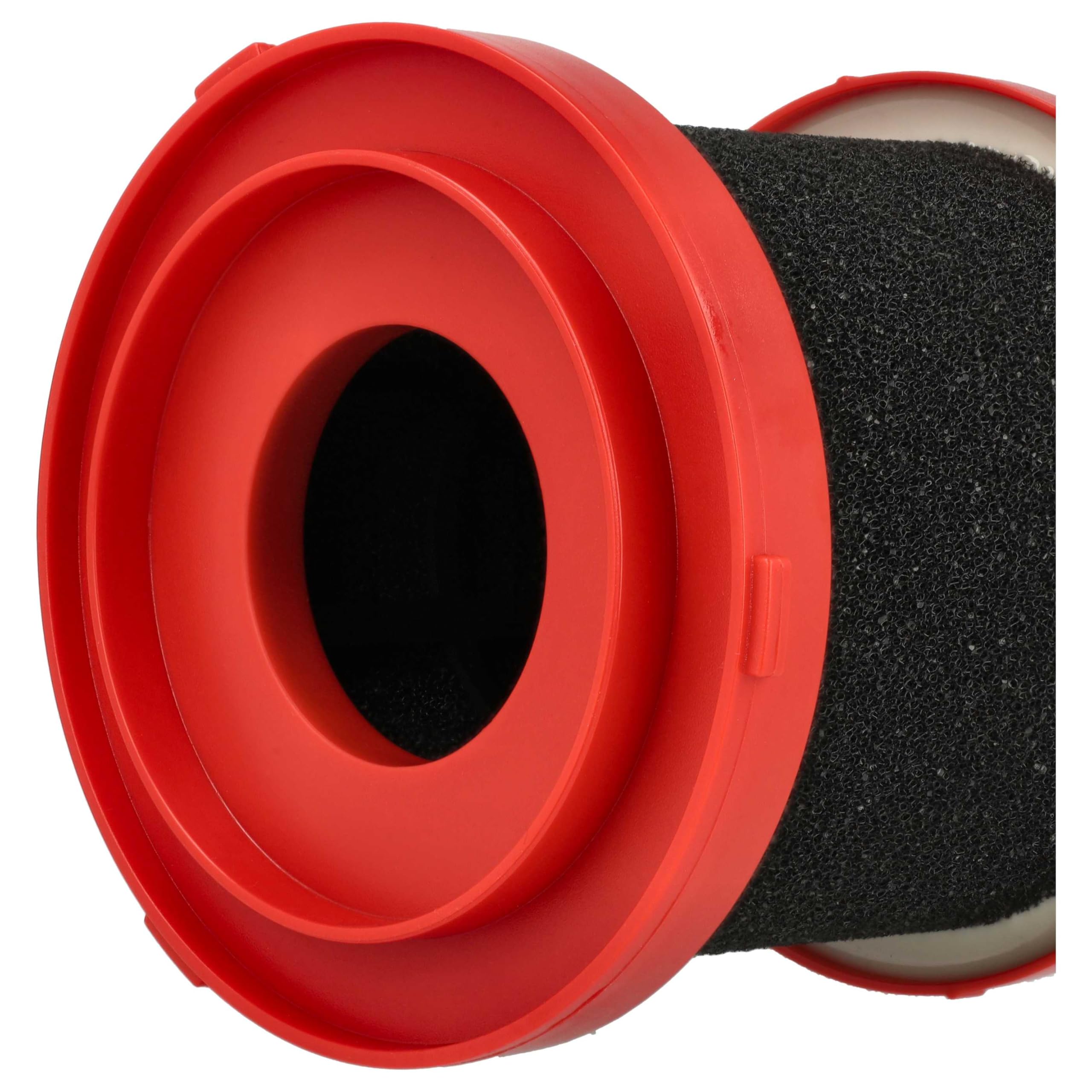 vhbw 4 x filtr wilgotności kompatybilny z Milwaukee M12FVCL, M18FPOVCL, M18VC2, 0970-20 - M18 odkurzacz - pianka / plastik czerwony czarny