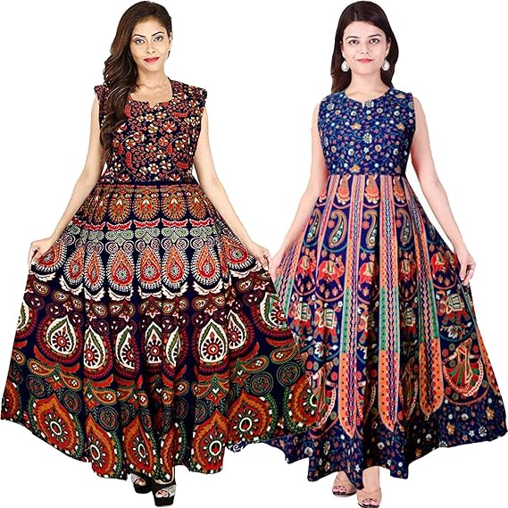 Buy New Radhika Enterprises Women S Cotton Nighty Dress Combofr 28 Multicolour Free Size Pack Of 2 Pieces At Amazon In