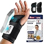 FEATOL 2 Pack Carpal Tunnel Wrist Brace For Work With Wrist Splint, 6.5\'\' Wrist Brace Night Support For Women Men, Pain Relief For Tendonitis, Arthritis, Pregnancy, Typing, Right and Left Hand, Medium