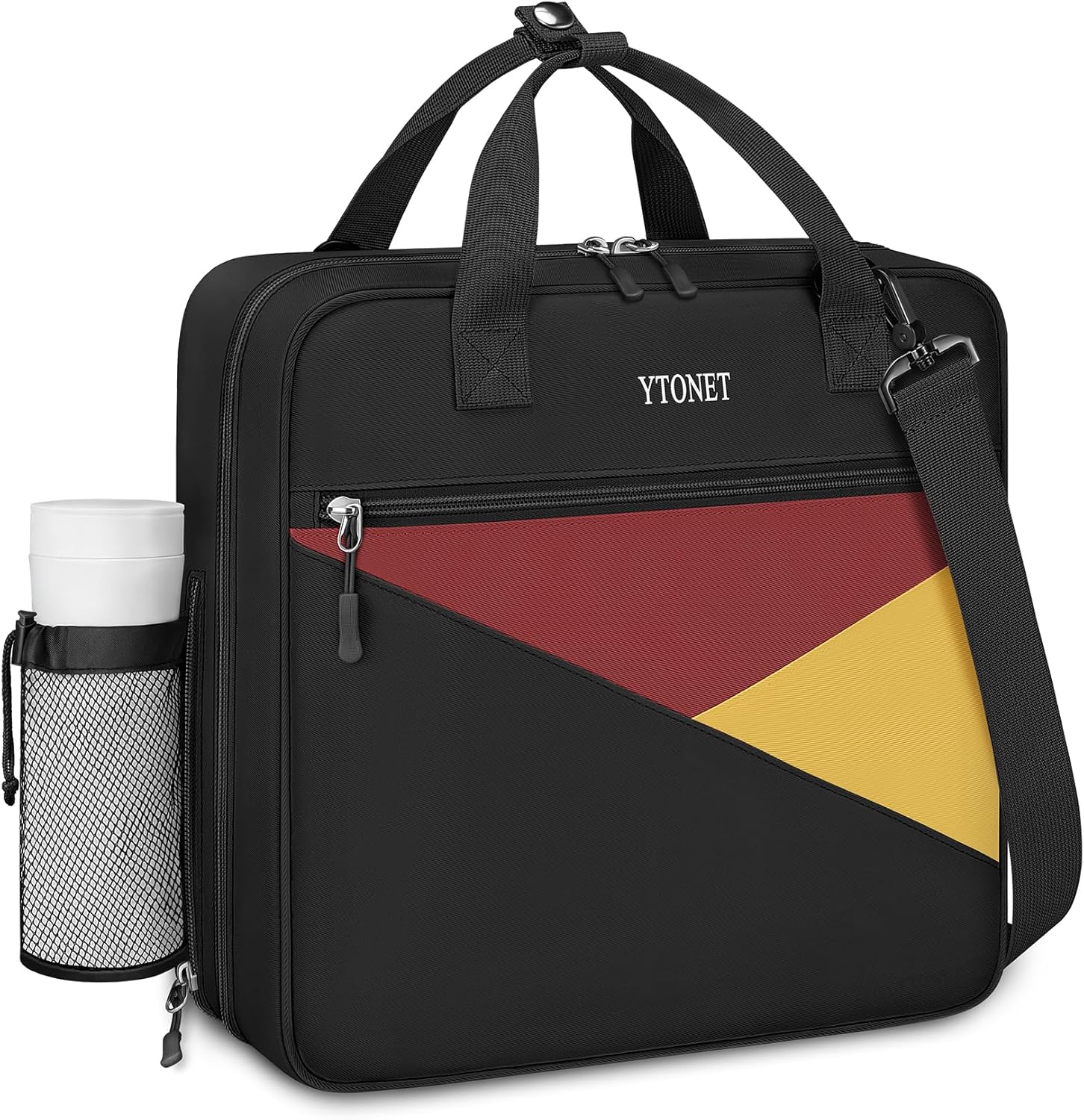 Product image of Ytonet Zipper Binder Bag, 3 Inch 3 Ring Binder with Zipper D-Ring Fit 14 in Laptop, 700 Sheets Capacity Zippered Binders with Shoulder Strap & Removable Ring Pad for Middle School Student Boy, Black