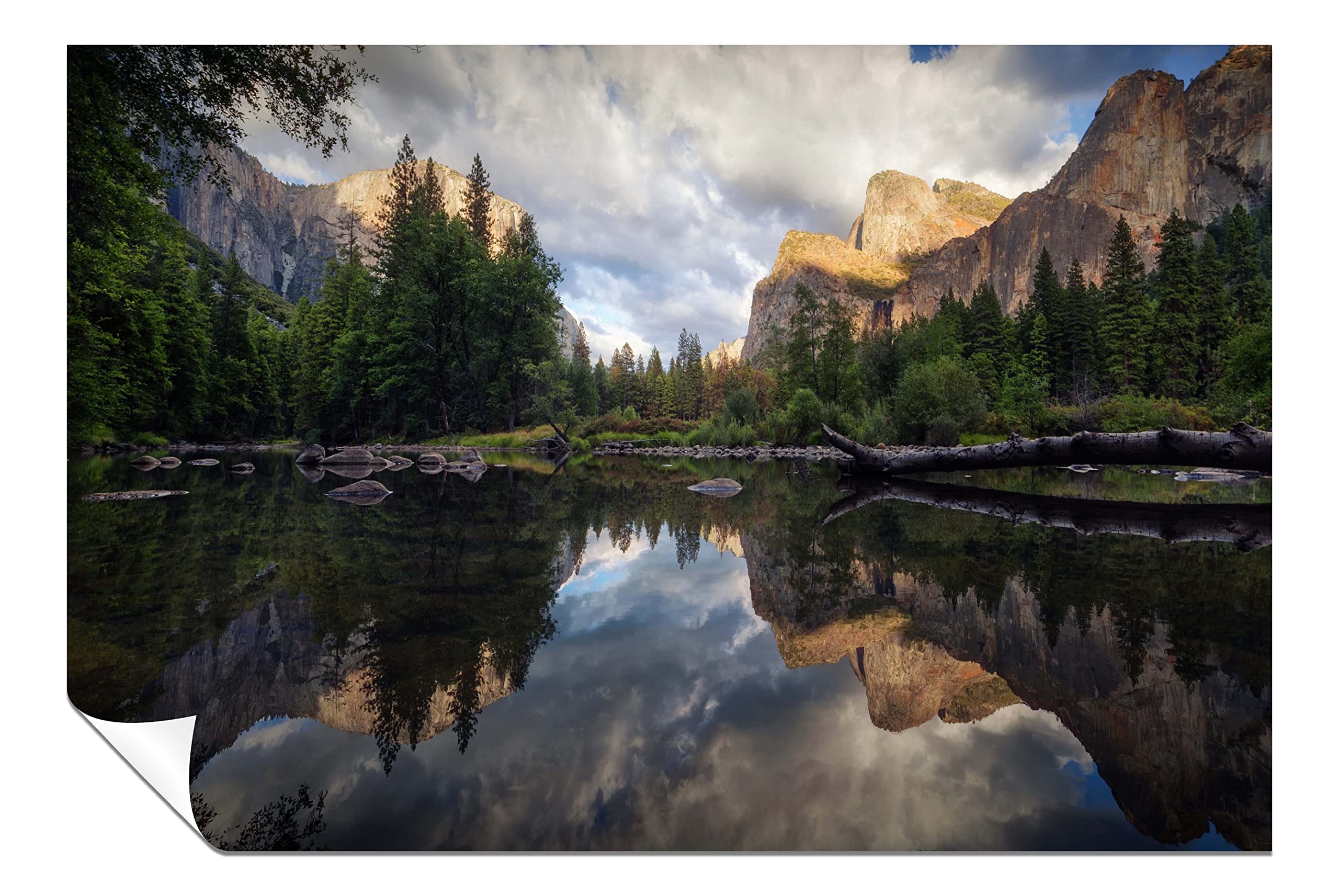 Panther Print Fine Art Prints Yosemite National Park Mountain Reflection on Water Artistic Unframed Poster, Pictures for Home Walls, Bedroom, Living Room & Bathroom Decor 91x61cm (36x24in)