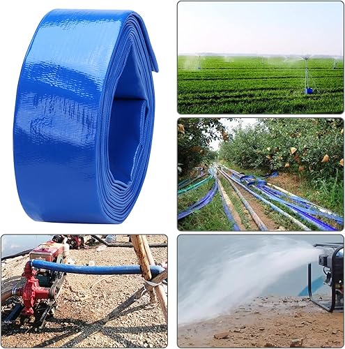 Miniatura 51 de Lay-Flat Manguera de retrolavado para piscina, manguera de descarga reforzada de PVC resistente a la intemperie, manguera de drenaje de piscina