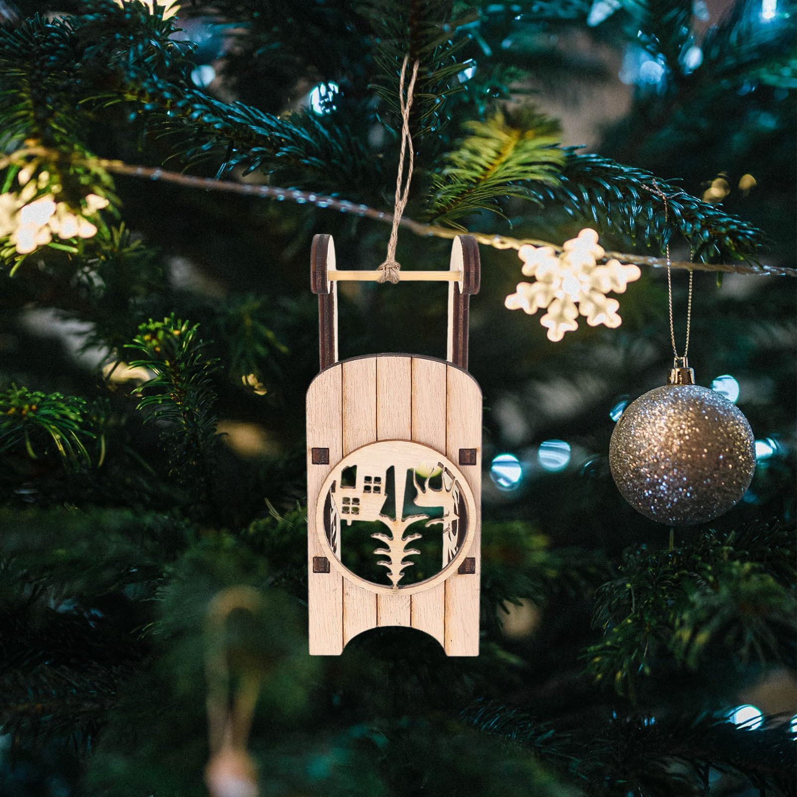 36 STK Holzschlitten Ornament Mini-Schlitten-Ornamente Mini-Schlittenmodell Geschenkdekorationen weihnachtsdeko weihnachtsbasteln Weihnachtsschlitten aus Holz Tischdekoration Lurrose