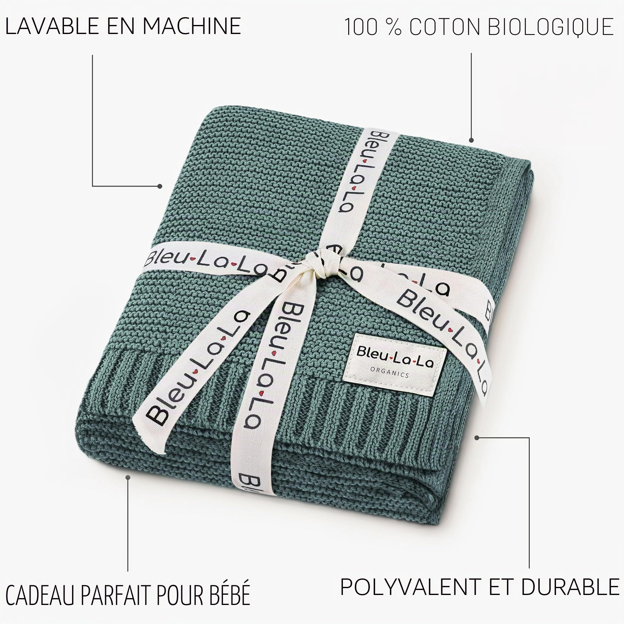 Couverture D'emmaillotage pour Bébé – 100% Coton Biologique pour Filles Et Garçons – Douce Et Chaude pour Berceau, Cadeau pour Nouveau-Nés Et Nourrissons (Vert)