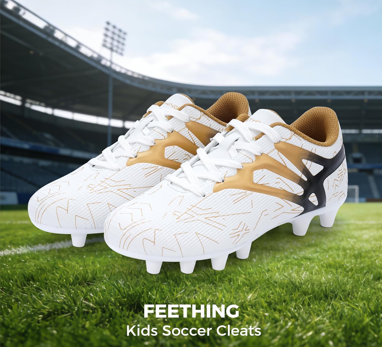 Kids Soccer Cleats Firm Ground - Lightweight Breathable Football Shoes for Boys Girls Youth Outdoor Training on Natural Grass - Image 9