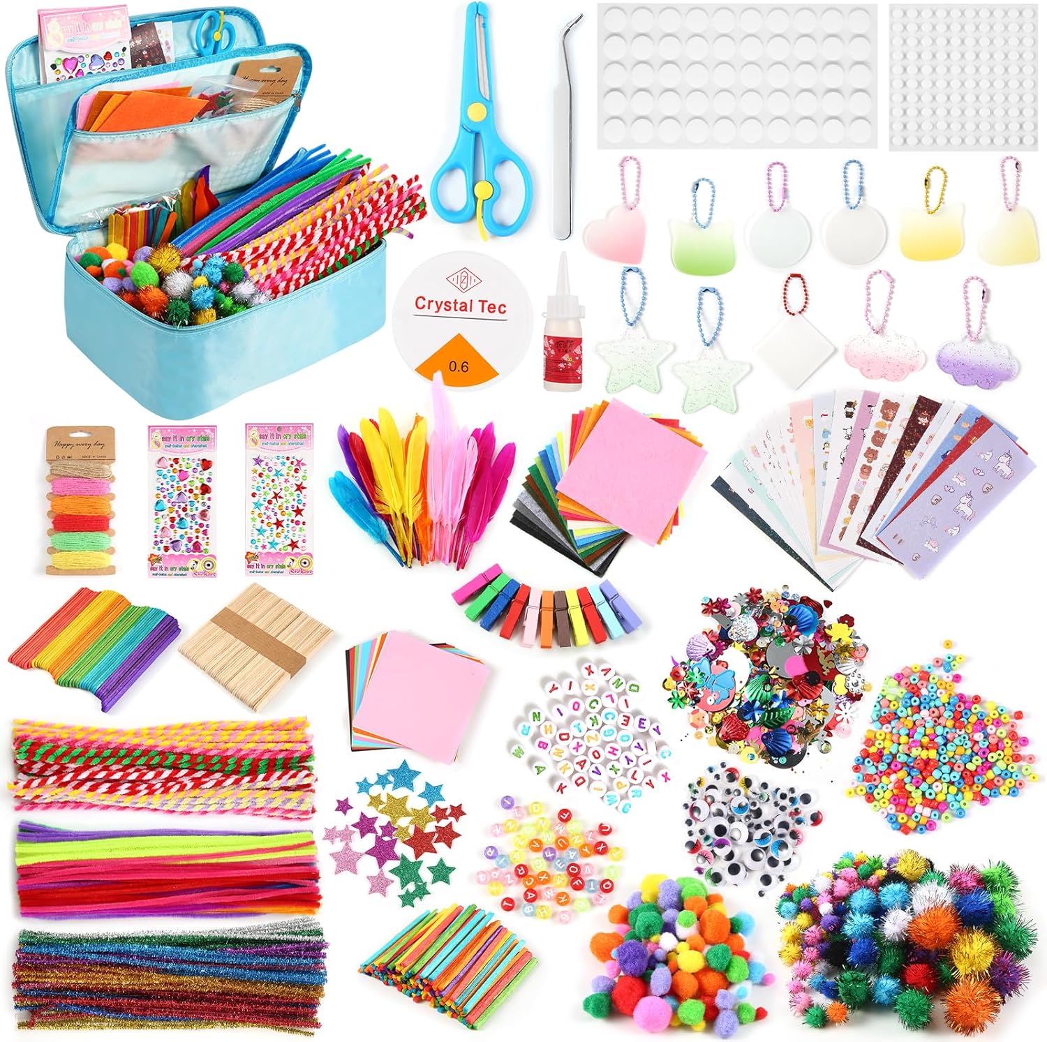 Sundaymot Arts and Crafts Supplies for Kids, 2000+Pcs Craft